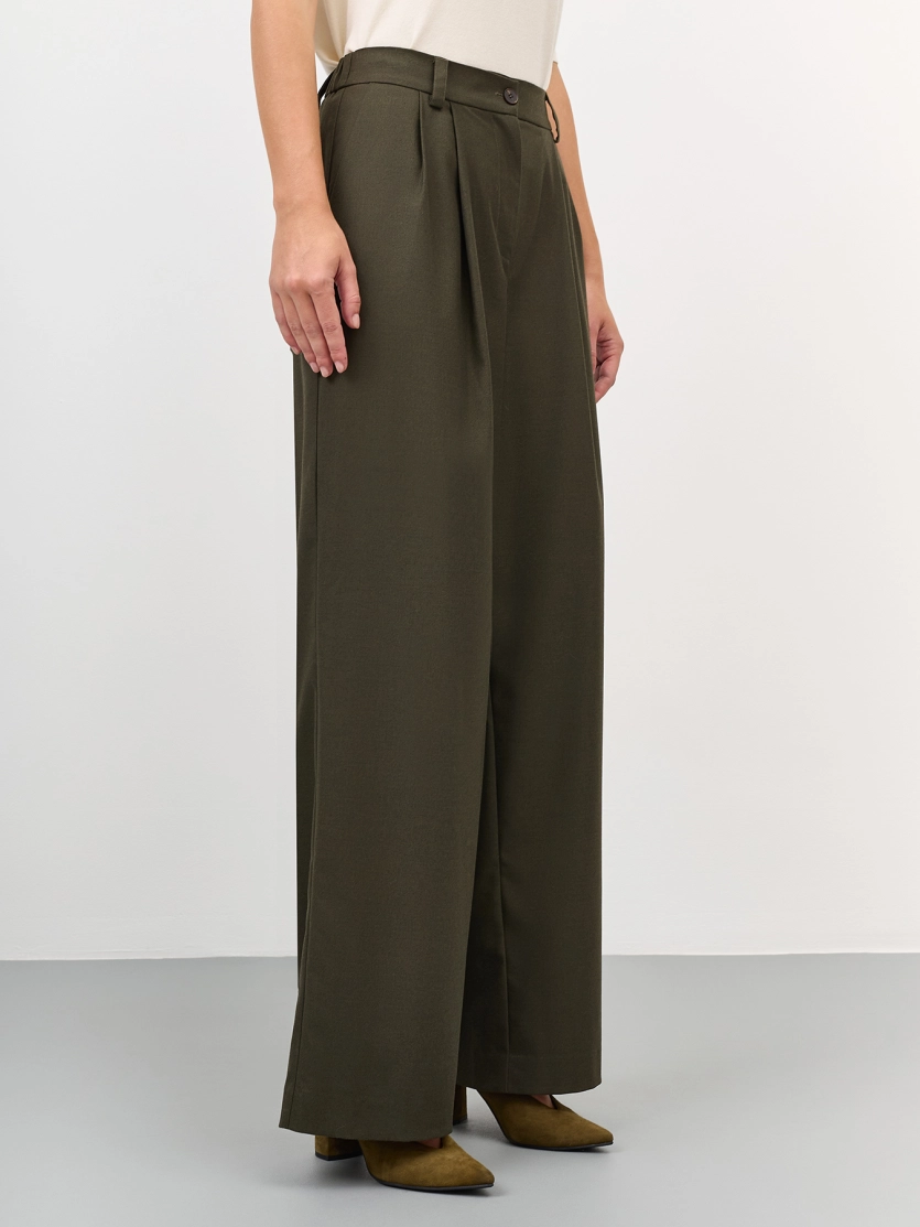 Брюки палаццо из смесовой вискозы