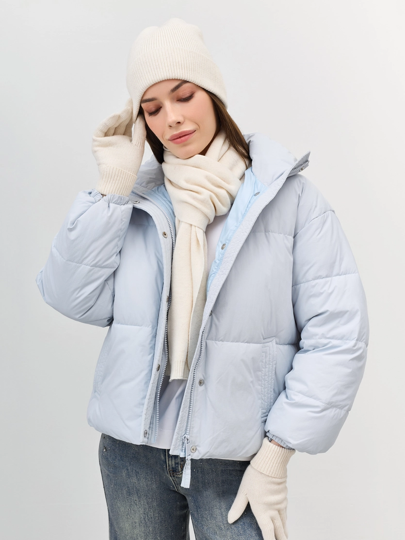 Шапка бини в мелкий рубчик