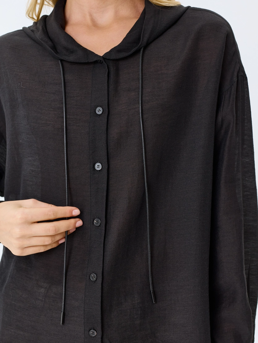 Oversize рубашка с капюшоном