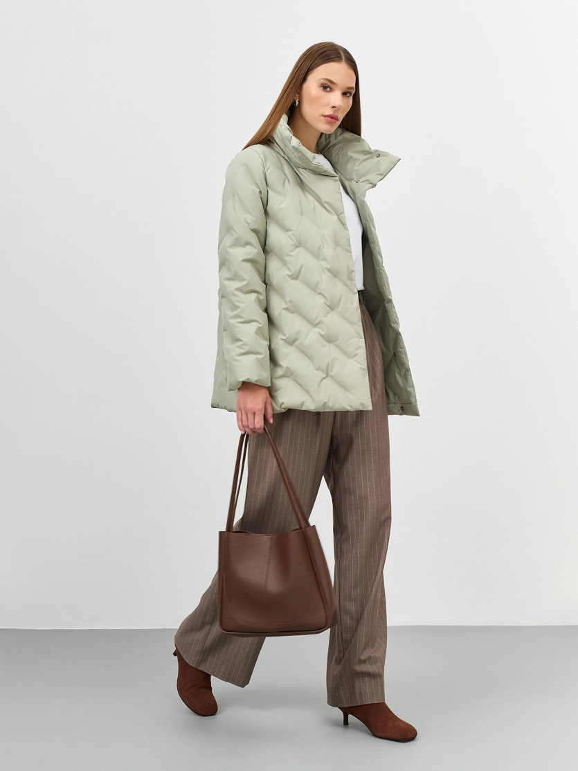 Удлиненная куртка с фактурной стежкой