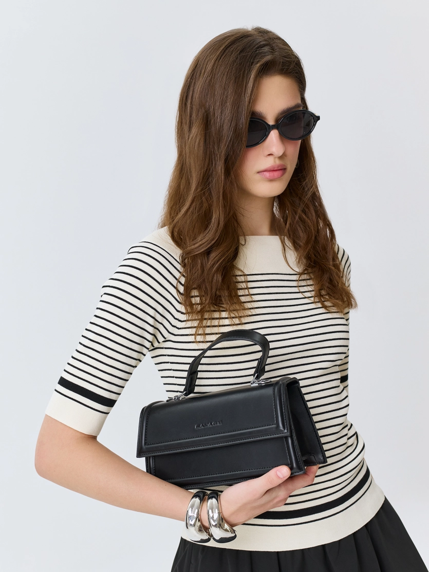 Сумка-багет из искусственной кожи