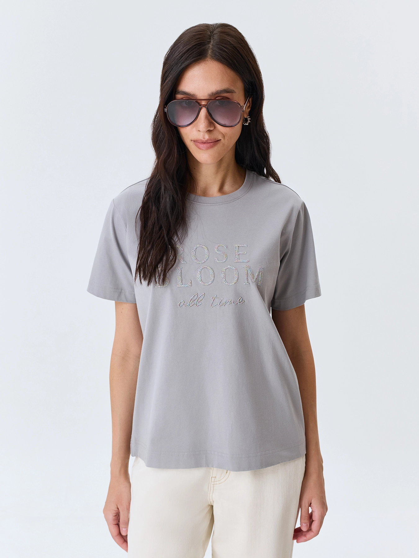 Футболка из хлопка с вышивкой в цвет SAVAGE