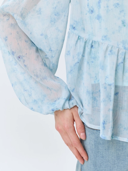 Полупрозрачная блузка с флоральным принтом