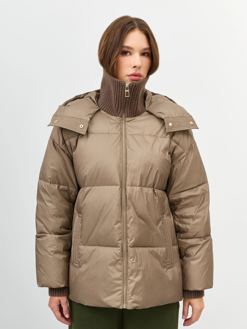 Куртка из нейлона с метализированным эффектом