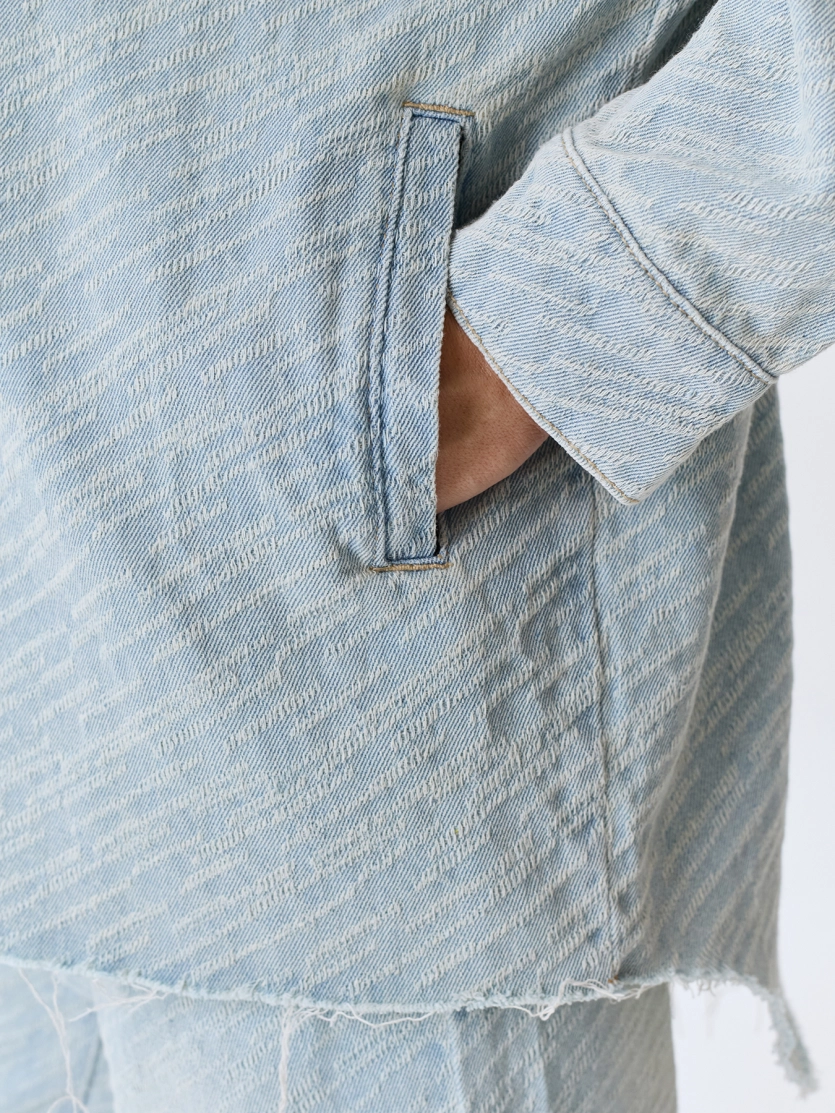 Рубашка из фактурного денима