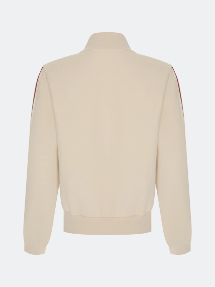 Трикотажный бомбер с контрастными лампасами