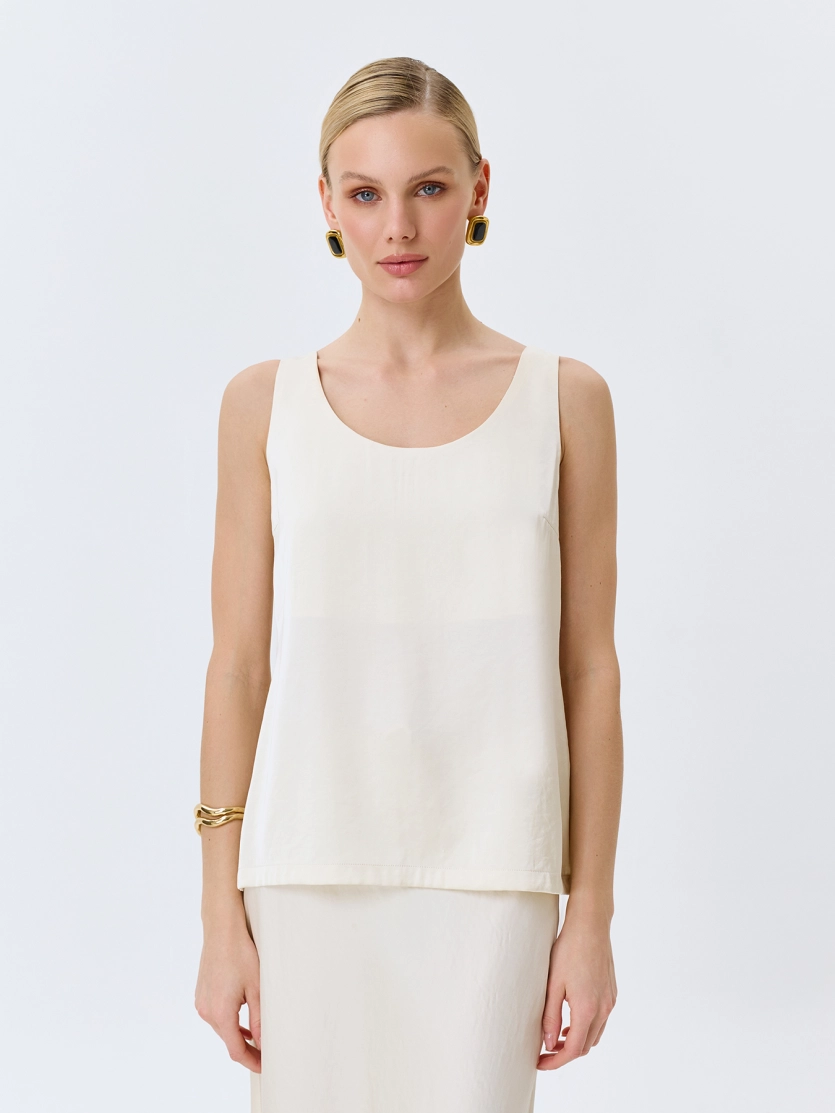 Свободный сатиновый топ