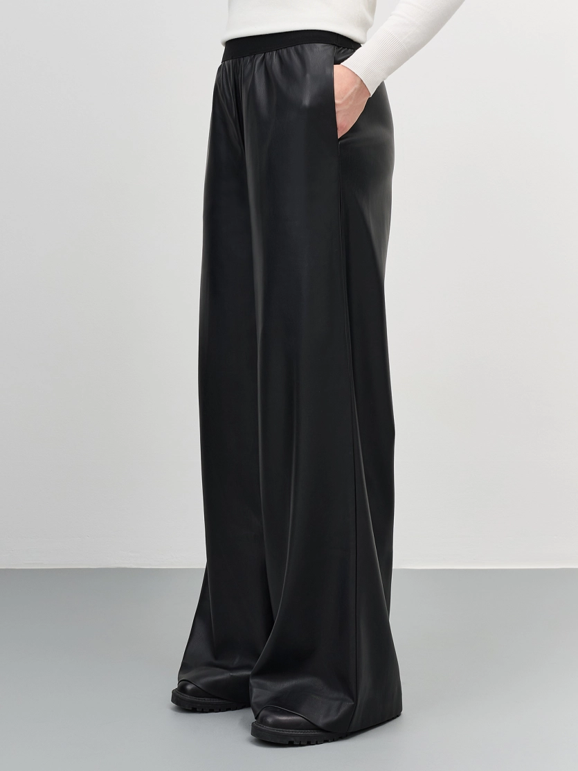 Брюки палаццо из экокожи