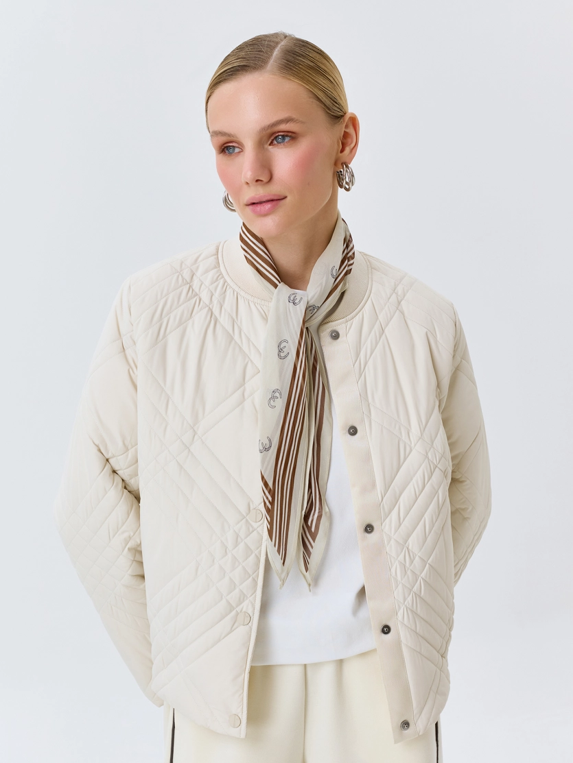 Утепленный жакет с фантазийной стежкой