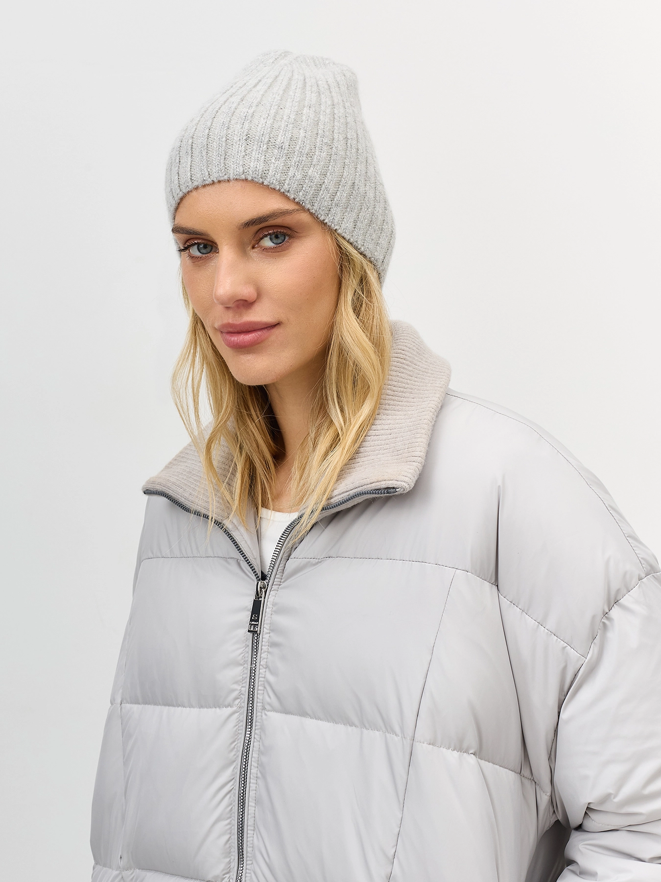 Шапка бини в рубчик с ангорой SAVAGE