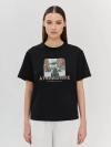 Футболка Oversize с флок принтом