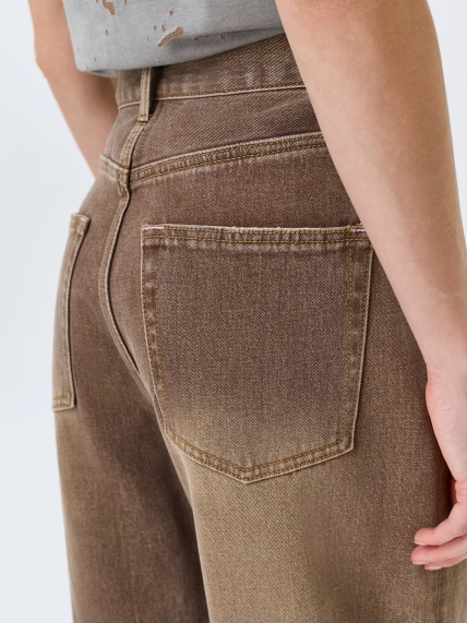 Широкие джинсы кофейного цвета