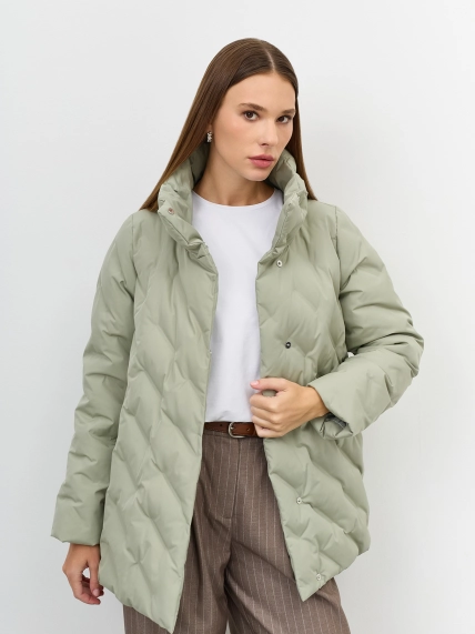 Удлиненная куртка с фактурной стежкой