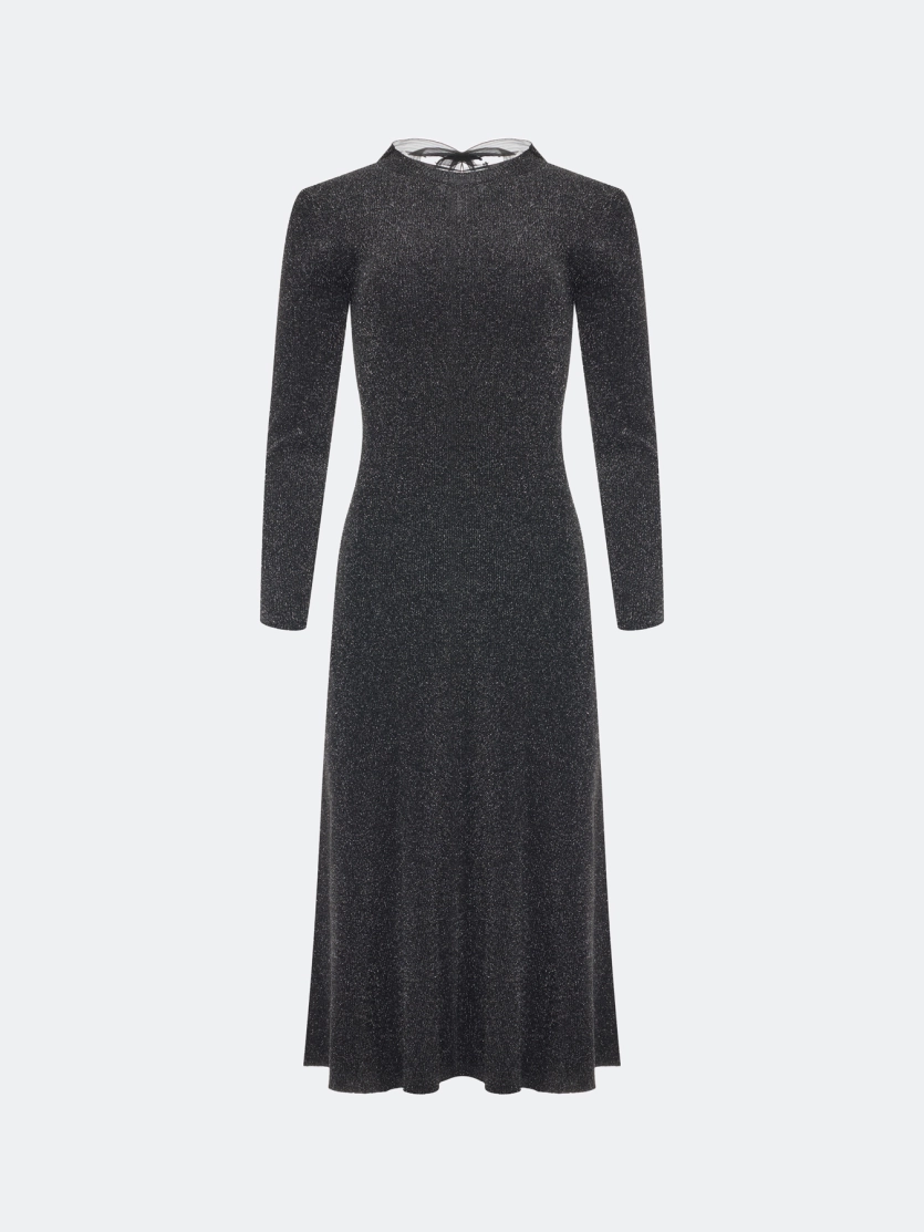 Платье с мерцающим люрексом и отрытой спиной