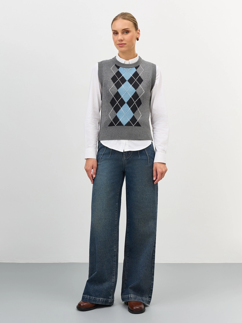 Жилет с узором аргайл