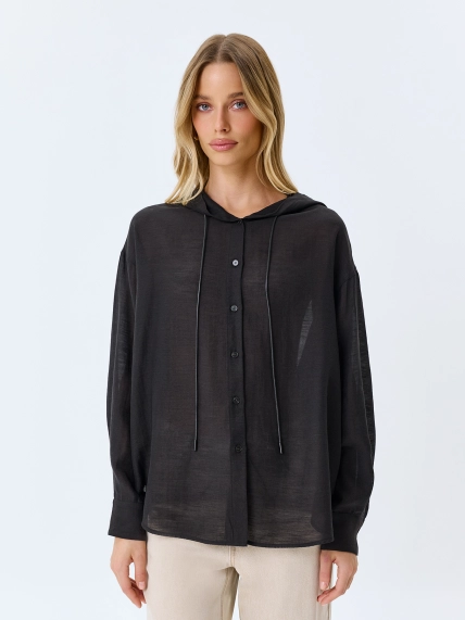 Oversize рубашка с капюшоном