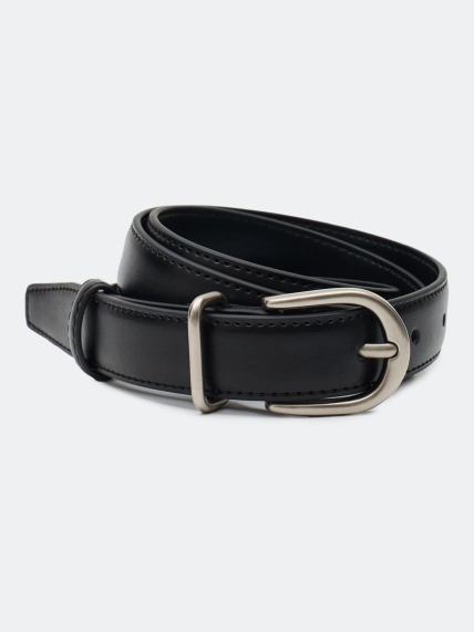 Ремень из натуральной кожи с овальной пряжкой
