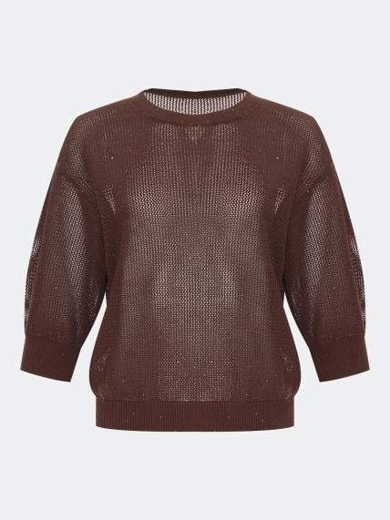 Ажурный джемпер с мерцающими пайетками
