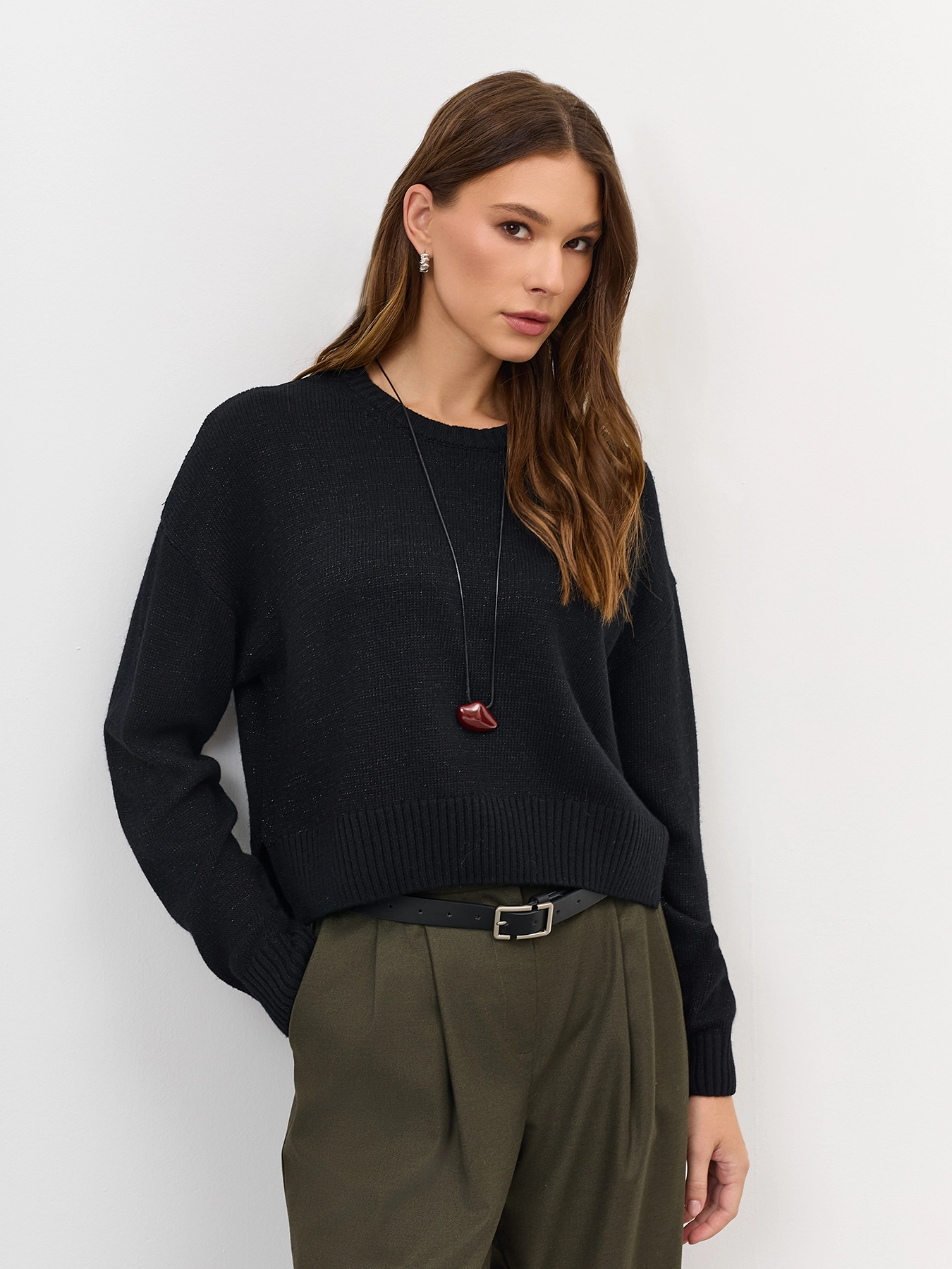 Укороченный джемпер с люрексом SAVAGE