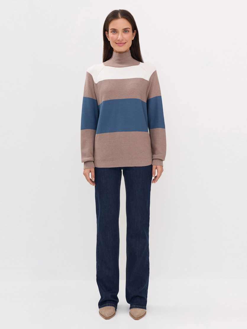 Свитер в яркую полоску в стиле color block