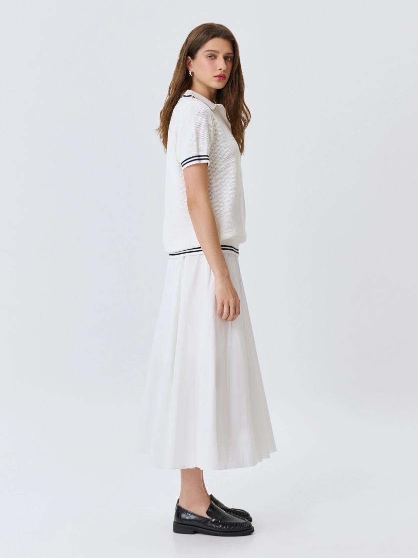 Поло ажурной вязки