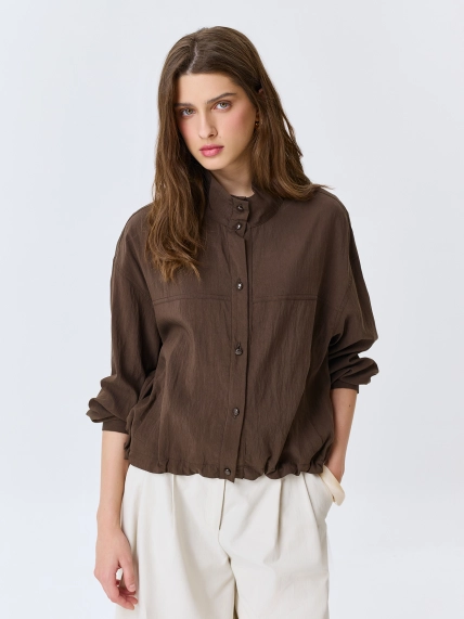 Жакет из тенселя с высоким воротником