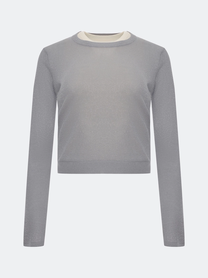 Комбинированный джемпер с люрексом