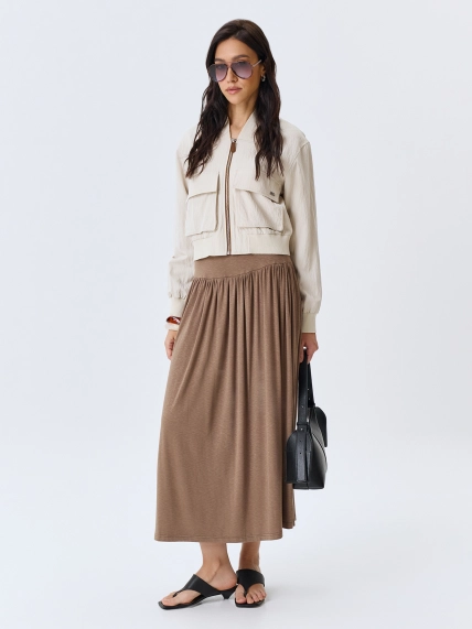 Укороченный бомбер с широким рибом