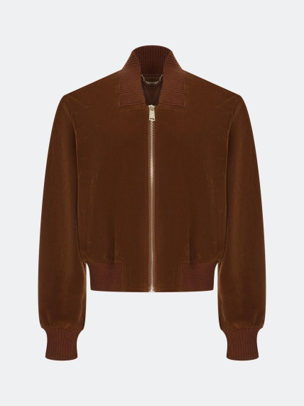 Укороченный жакет из искусственной замши