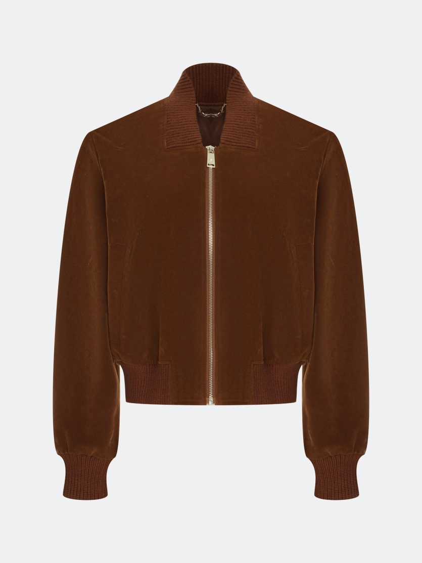 Укороченный жакет из искусственной замши