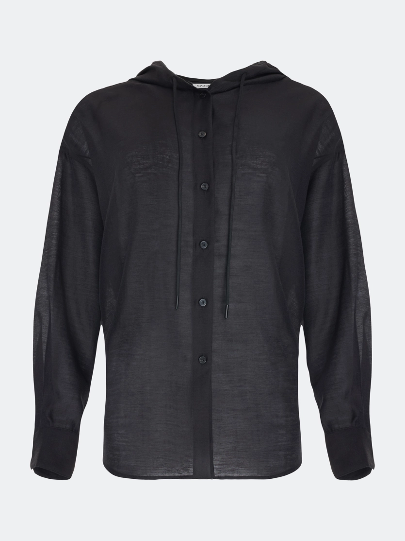 Oversize рубашка с капюшоном