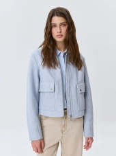 Яркий жакет из пальтовой ткани