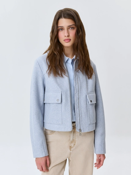 Яркий жакет из пальтовой ткани