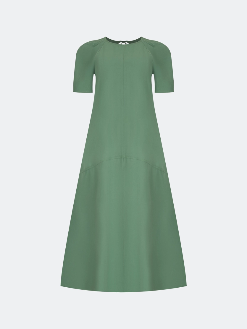 Платье А-силуэта с деталью на спинке