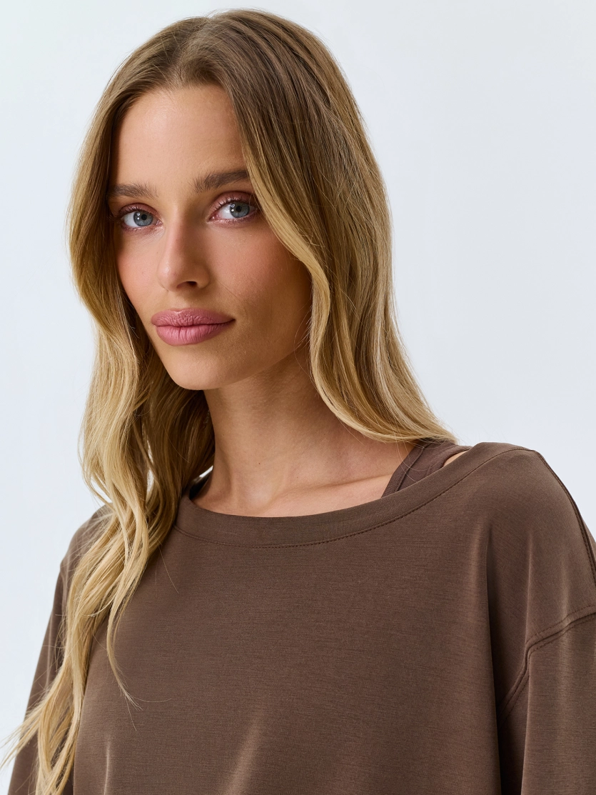 Свитшот из модала с внутренним топом