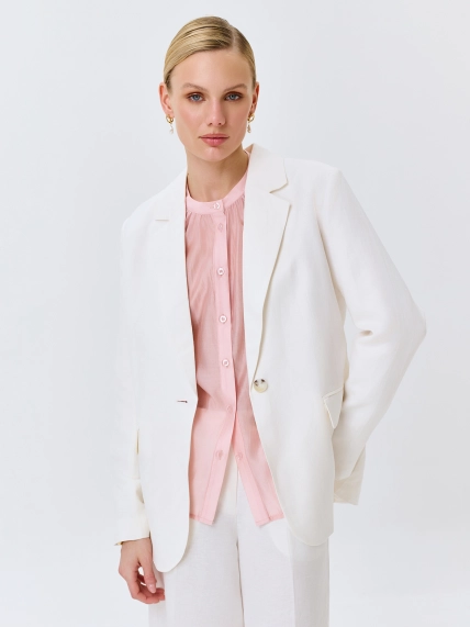 Льняной однобортный жакет 