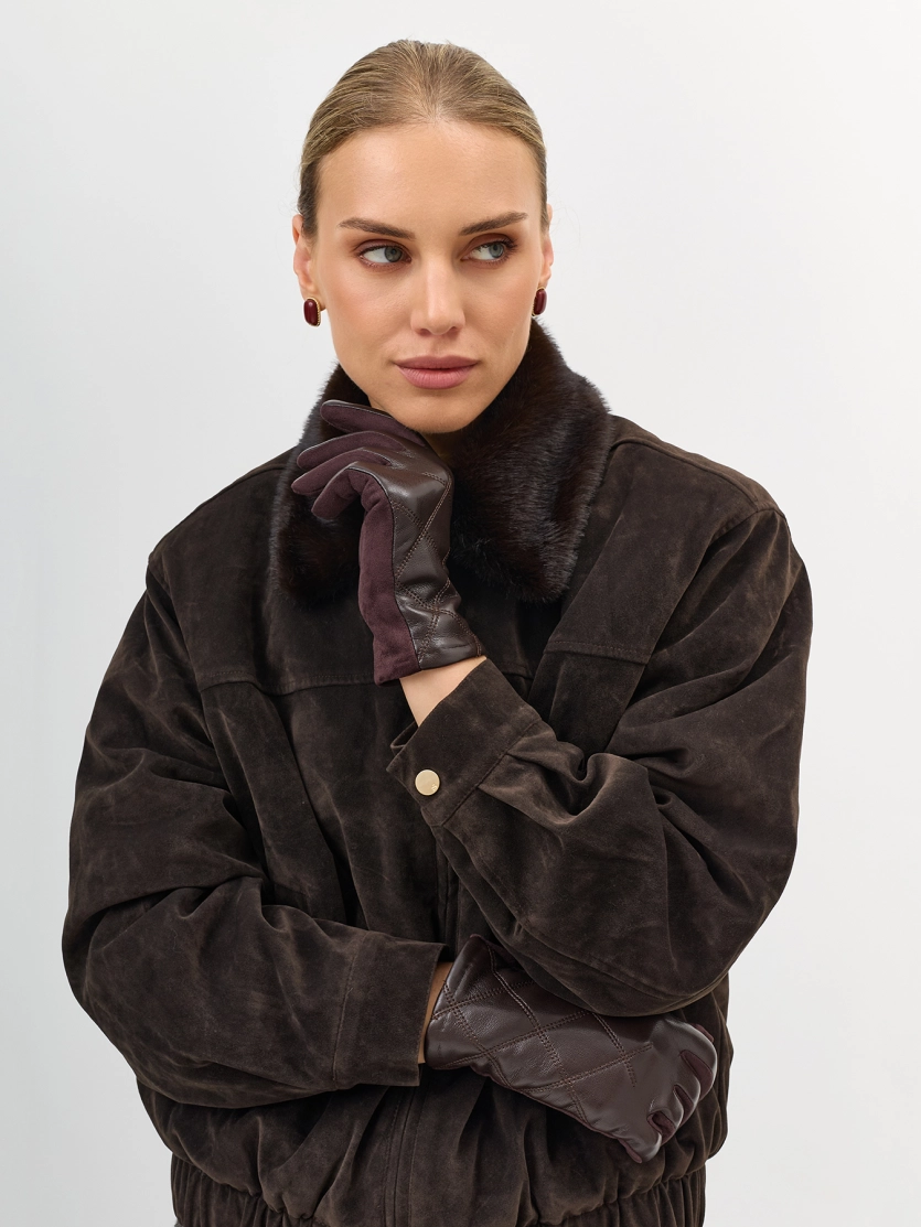 Замшевая куртка с искусственным мехом
