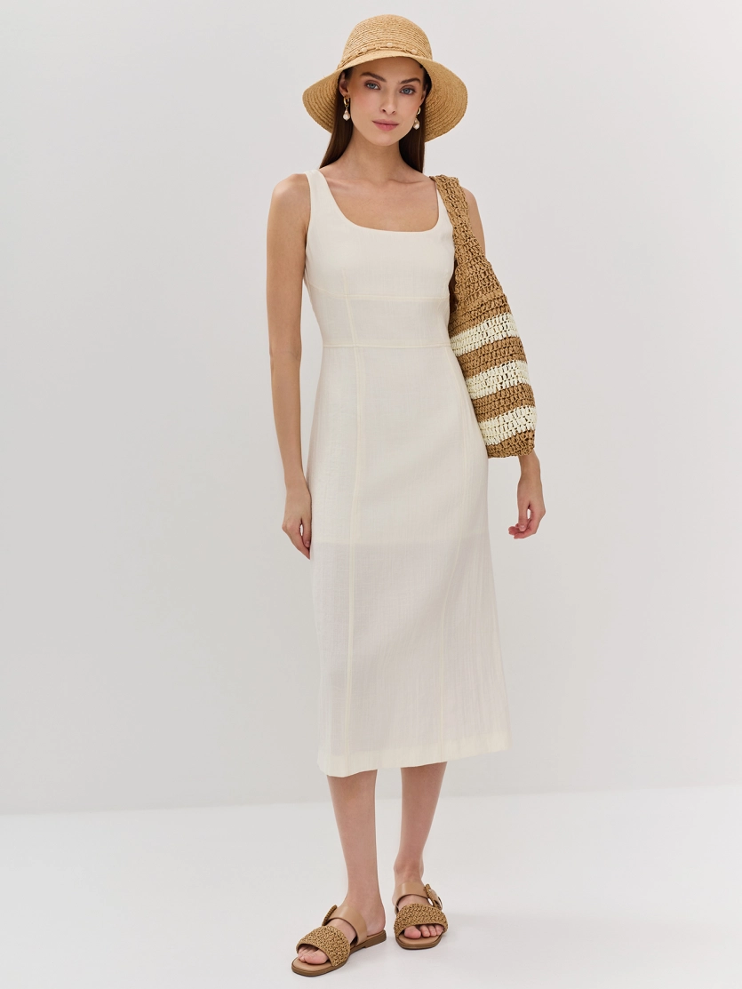 Платье-футляр из вискозы