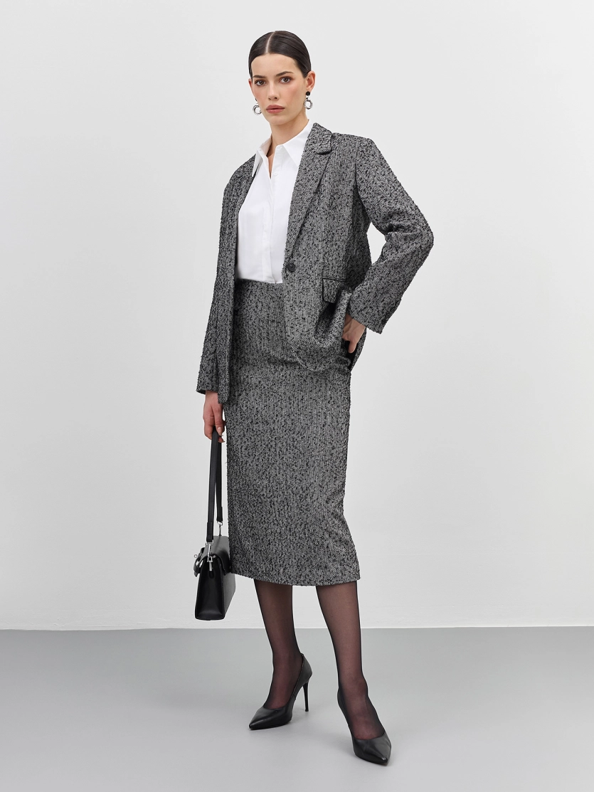 Однобортный жакет  из твида