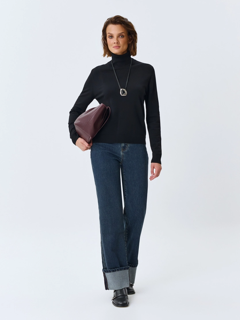 Джинсы Straight fit с широкими отворотами