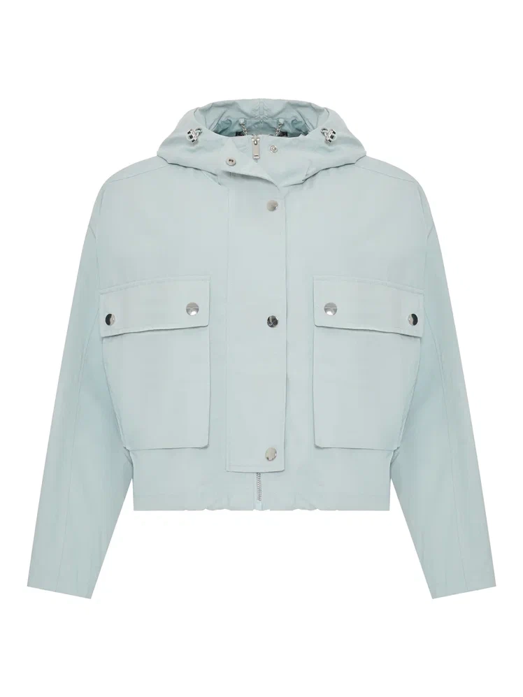 Укороченная ветровка с капюшоном