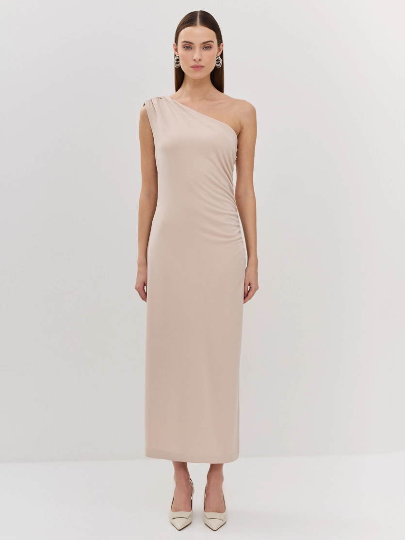 Платье из модала с открытым плечом