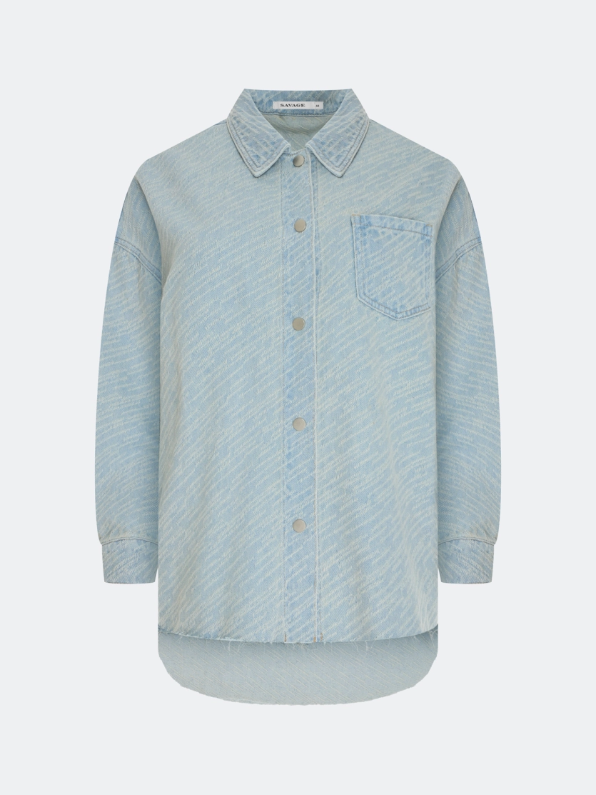Рубашка из фактурного денима