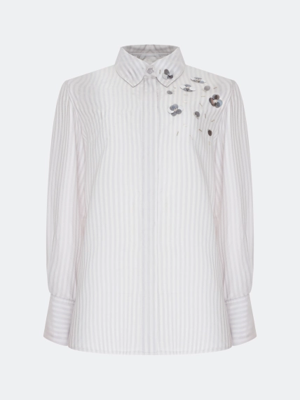 Блузка в полоску из тенселя