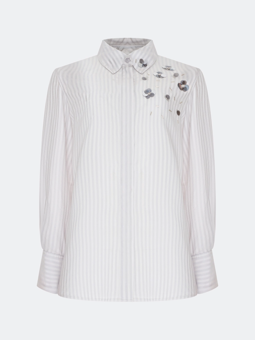 Блузка в полоску из тенселя