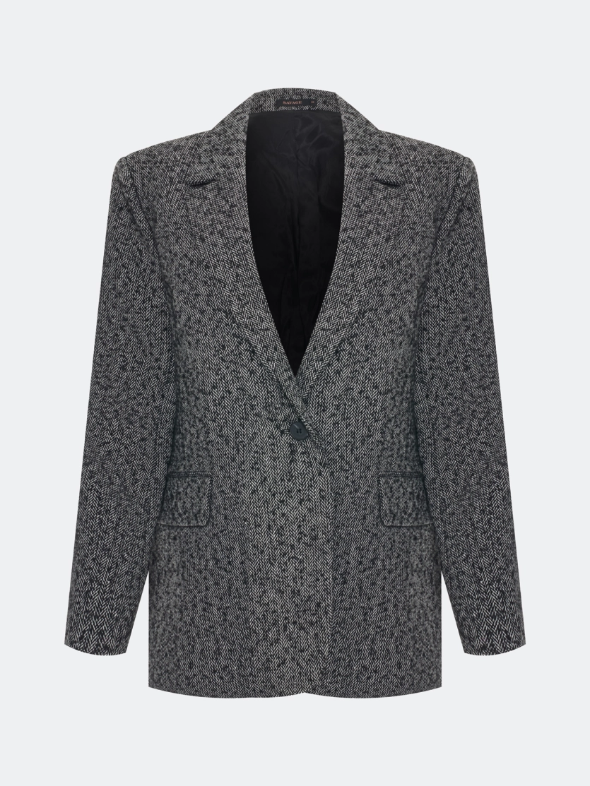 Однобортный жакет  из твида