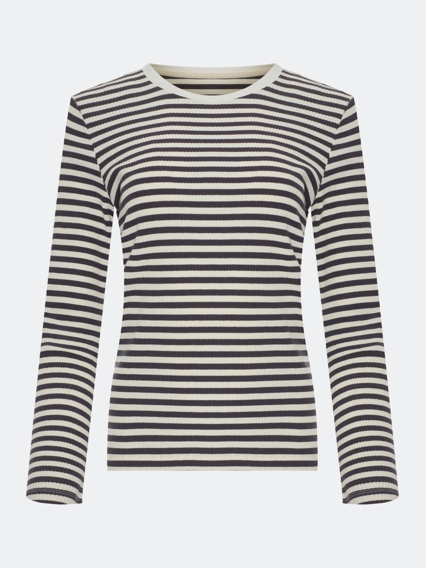 Базовый лонгслив в контрастную полоску