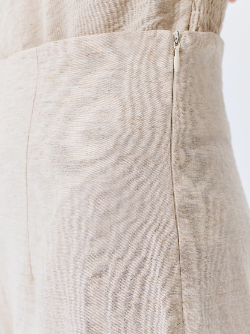 Фактурные брюки из смесового льна