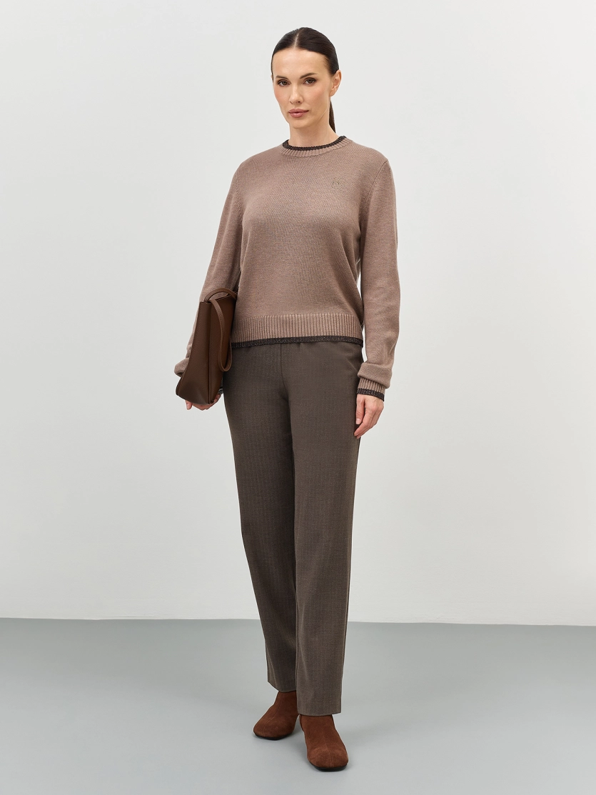 Вязаный джемпер с контрастным кантом