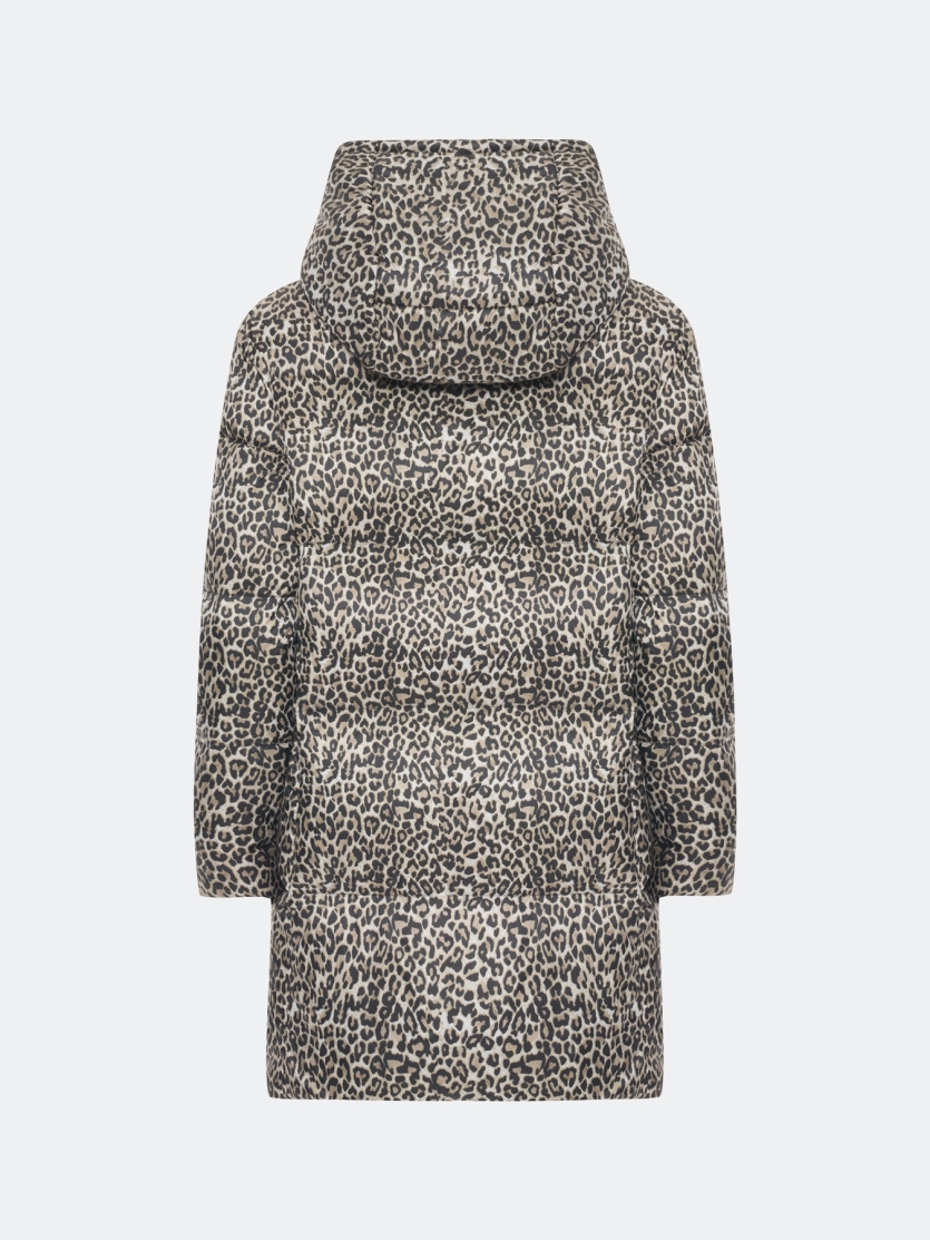 Пуховик с анималистичным принтом